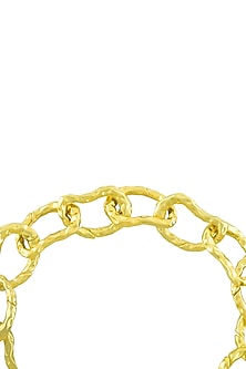 Gold Finish Molten Textured Anklet
