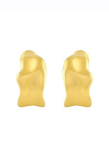Gold Finish Mini Crimped Hoop Earrings