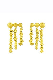 Gold Finish Molten Drop Earrings