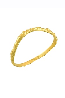 Gold Finish Textured Rowdy Bangle