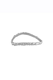 Silver Finish Textured Rowdy Bangle In Sterling Silver