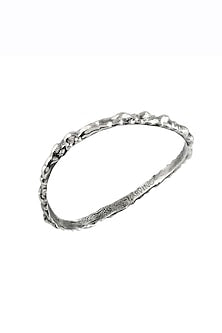 Silver Oxidised Finish Textured Rowdy Bangle