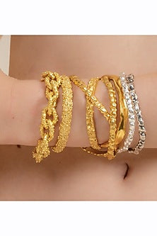 Silver Oxidised Finish Textured Rowdy Bangle