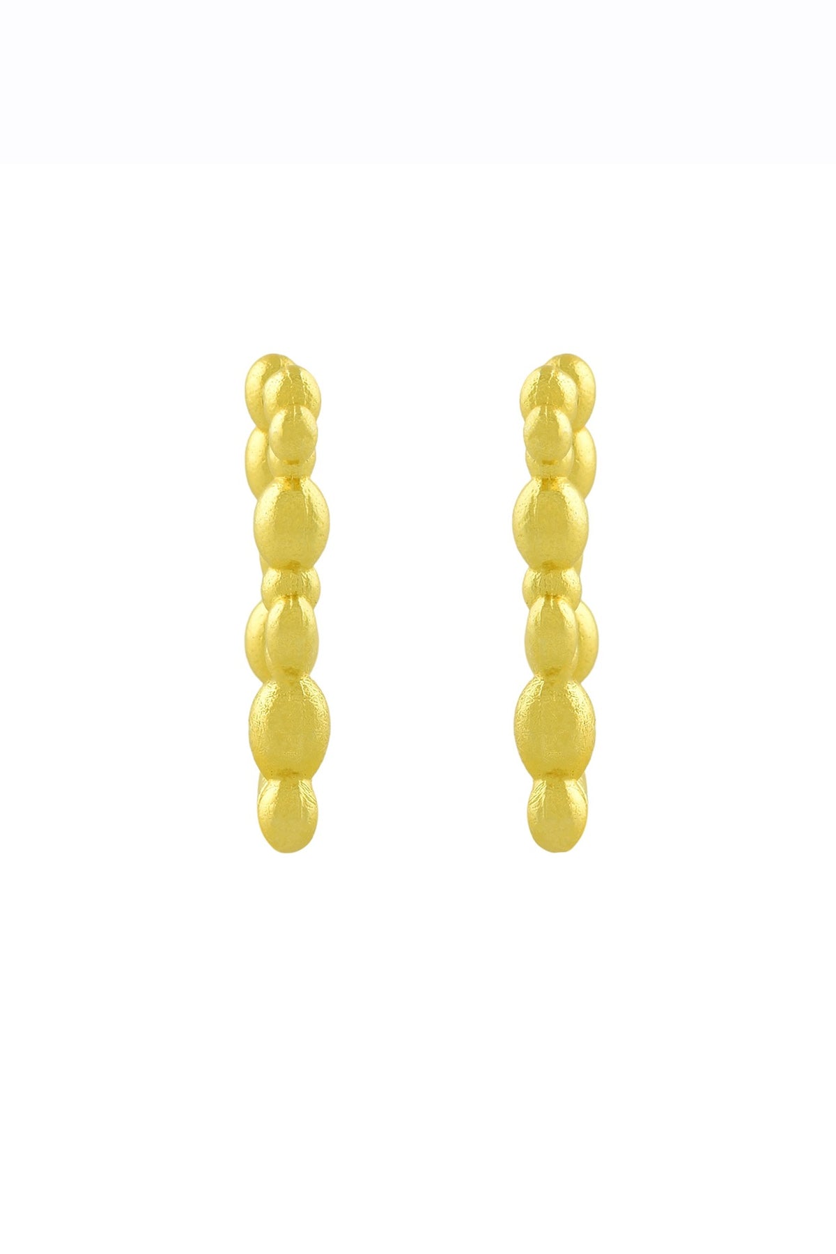 Gold Finish Rowdy Rectangle Huggie Earrings