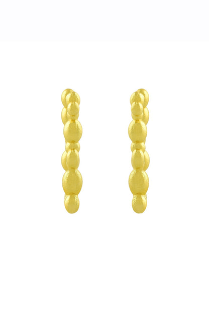 Gold Finish Rowdy Rectangle Huggie Earrings