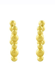 Gold Finish Rowdy Rectangle Huggie Earrings