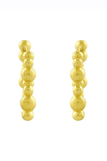 Gold Finish Rowdy Rectangle Huggie Earrings