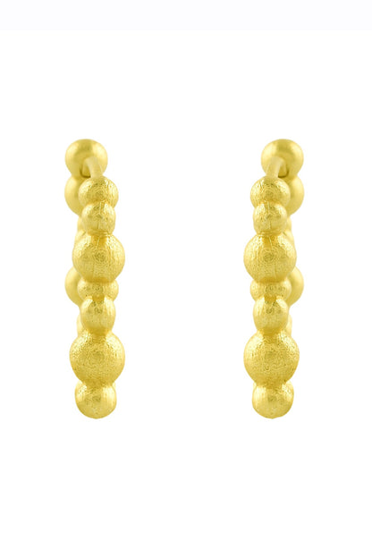 Gold Finish Rowdy Rectangle Huggie Earrings