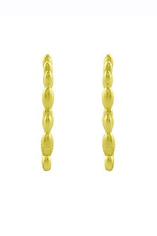 Gold Finish Rowdy Rectangle Huggie Earrings