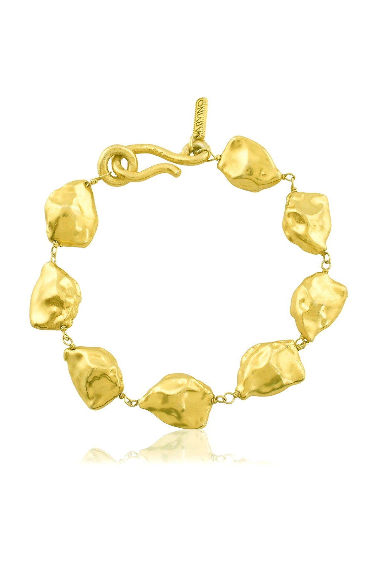 Gold Finish Molten Nugget Bracelet