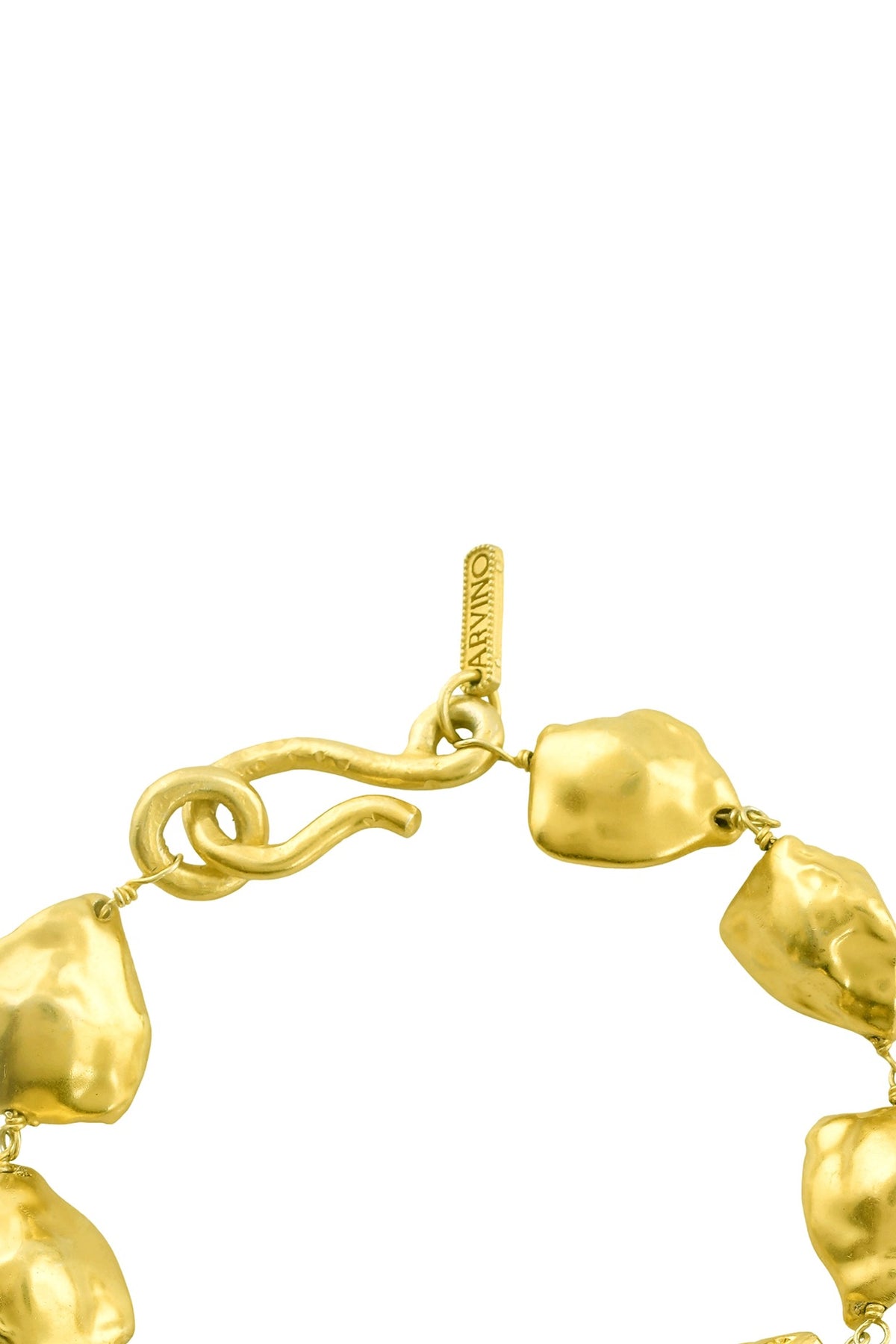 Gold Finish Molten Nugget Bracelet