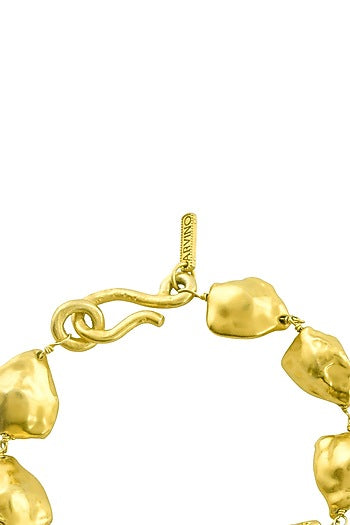 Gold Finish Molten Nugget Bracelet