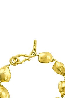 Gold Finish Molten Nugget Bracelet