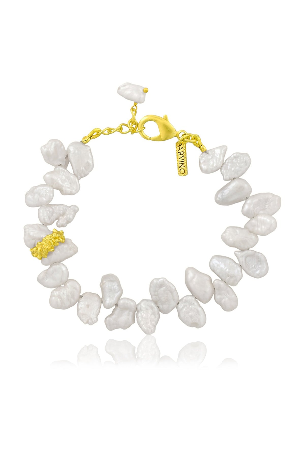 Gold Finish Pratapgarhi Melted Baroque Pearl Bracelet