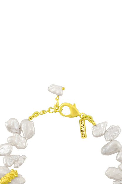 Gold Finish Pratapgarhi Melted Baroque Pearl Bracelet
