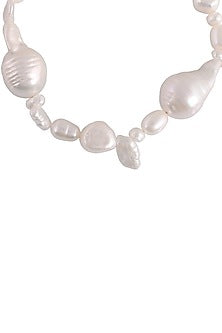 Gold Finish Baroque Pearl Pratapgarhi Uneven Bracelet