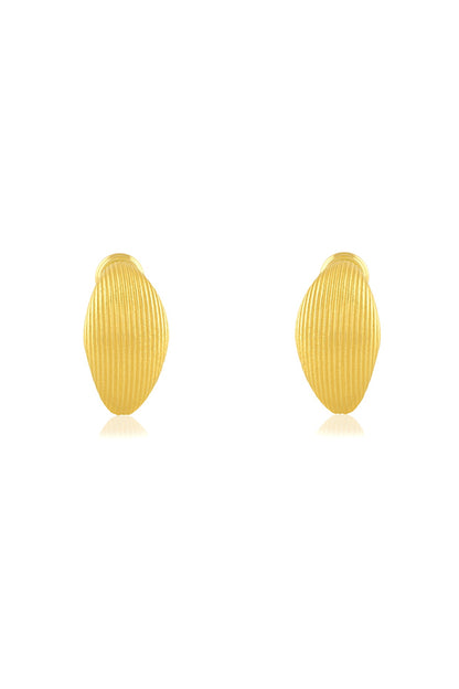 Gold Finish Pratapgarhi Striated Mini Hoop Earrings