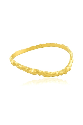 Gold Finish Textured Rowdy Bangle