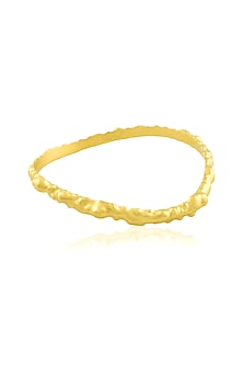 Gold Finish Textured Rowdy Bangle
