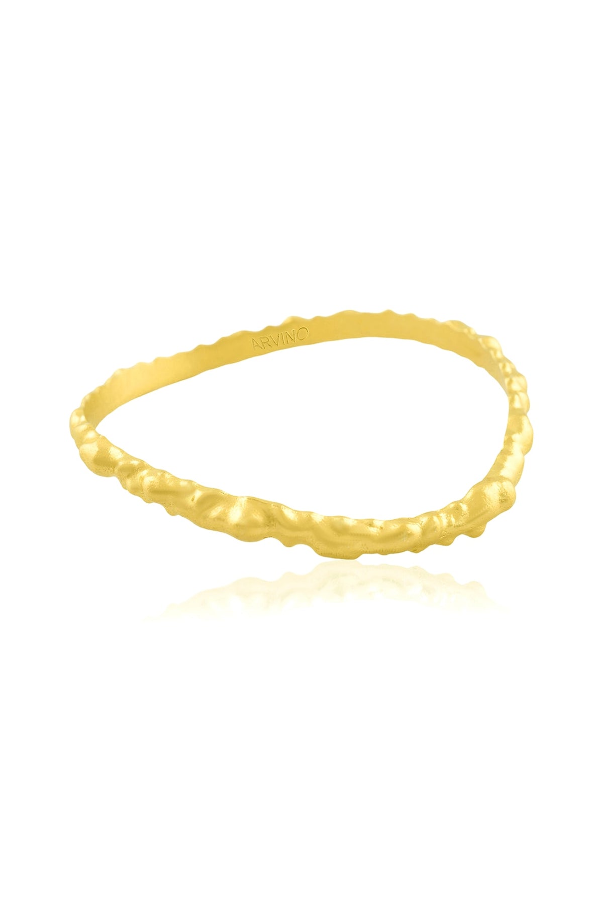 Gold Finish Textured Rowdy Bangle