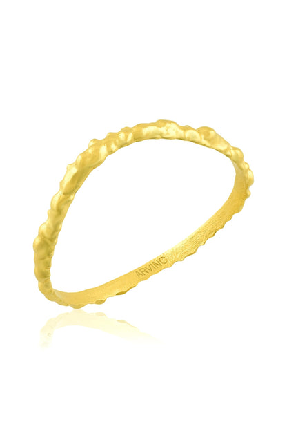 Gold Finish Textured Rowdy Bangle