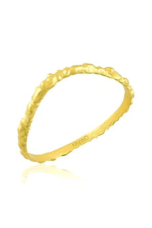 Gold Finish Textured Rowdy Bangle