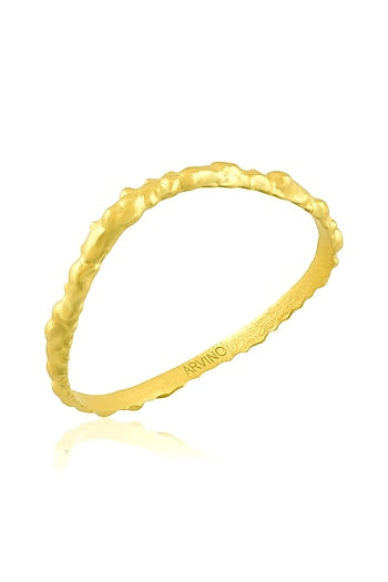 Gold Finish Textured Rowdy Bangle