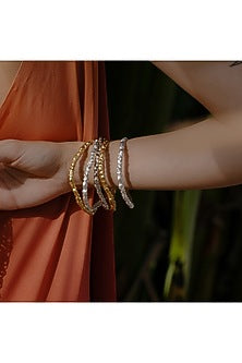 Gold Finish Textured Rowdy Bangle