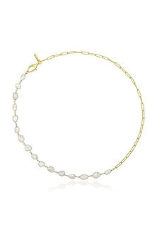 Gold Finish Necklace With Pearls