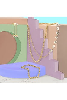 Gold Finish Necklace With Pearls