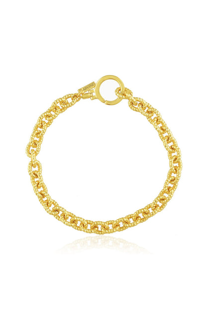 Gold Finish Handcrafted Cable Chain Bracelet
