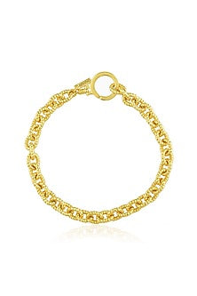 Gold Finish Handcrafted Cable Chain Bracelet
