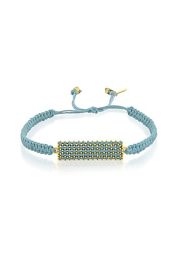Gold Finish Cubic Zirconia Bar Bracelet
