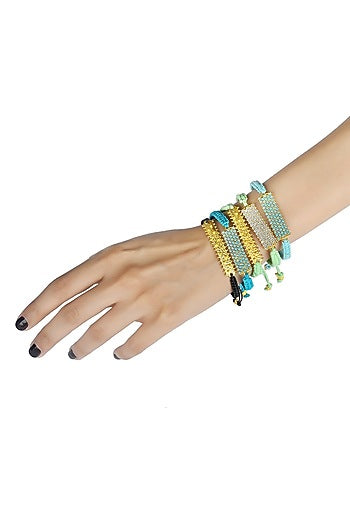 Gold Finish Cubic Zirconia Adjustable Bar Bracelet