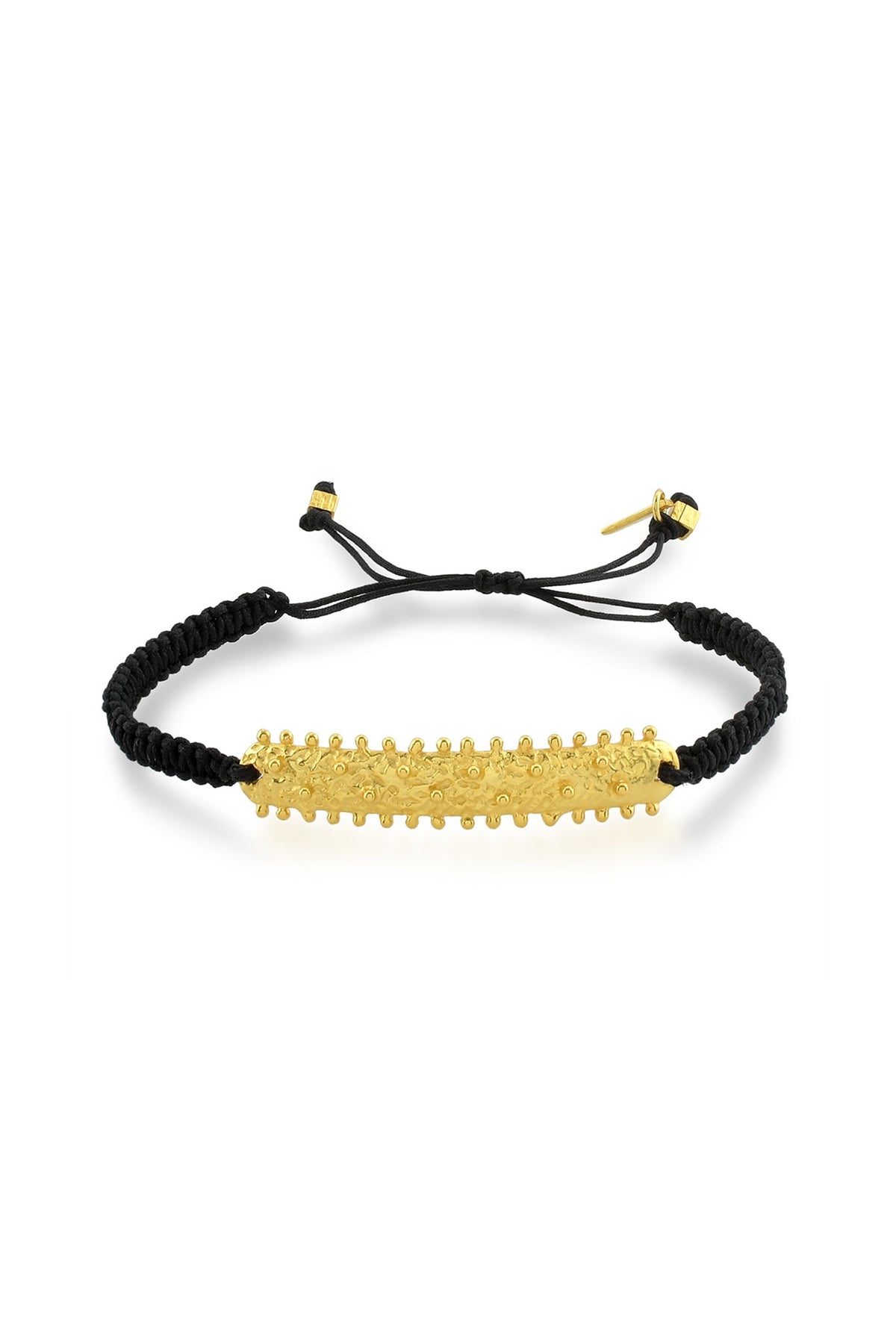 Gold Finish Black Thread Bracelet
