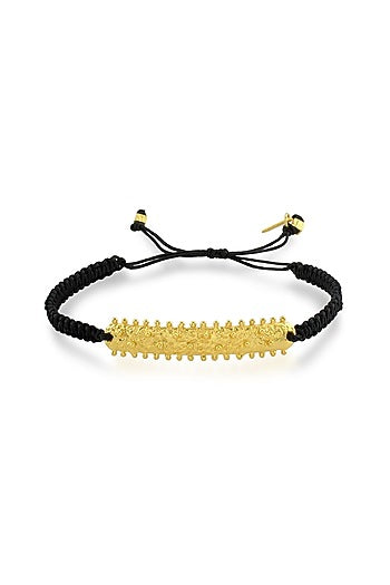 Gold Finish Black Thread Bracelet