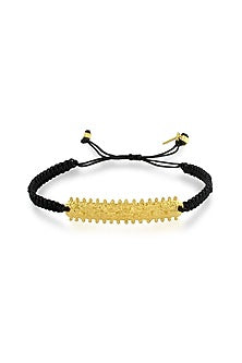 Gold Finish Black Thread Bracelet