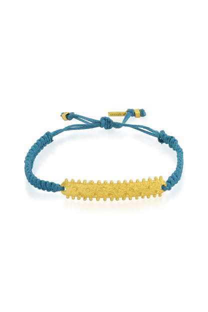 Gold Finish Blue Thread Bracelet