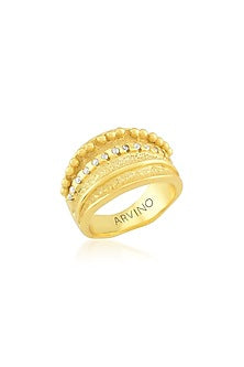 Gold Finish Cubic Zirconia Ring