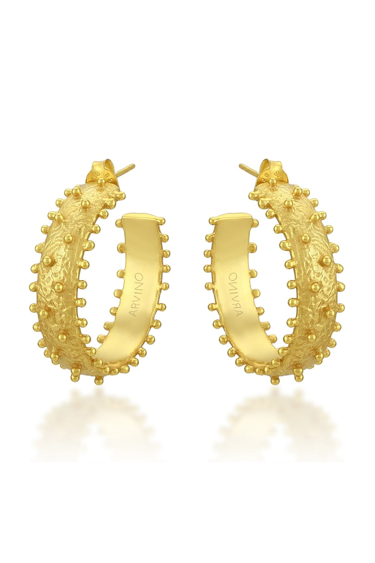 Gold Finish Hoop Earrings