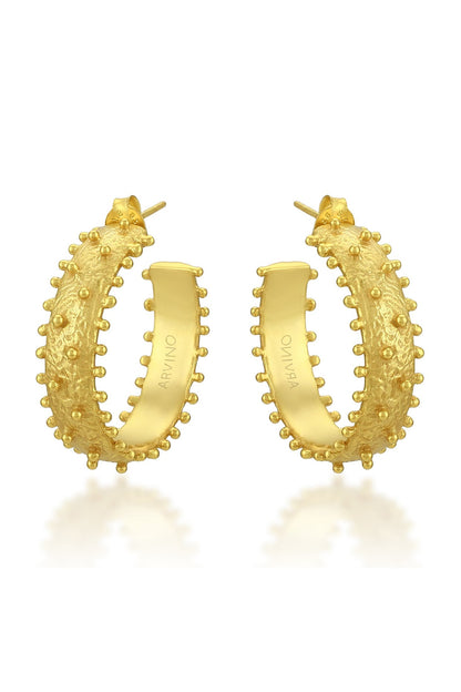 Gold Finish Hoop Earrings
