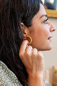 Gold Finish Hoop Earrings