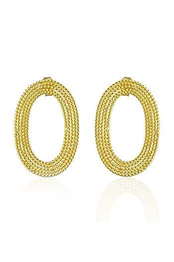 Gold Finish Hoop Earrings