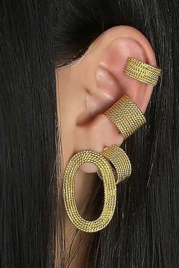 Gold Finish Hoop Earrings