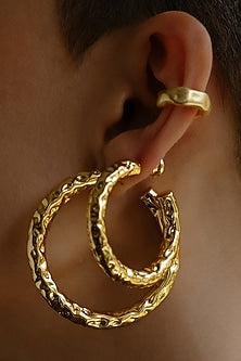 Gold Finish Crumple Foil Ear Cuff
