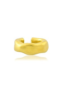 Gold Finish Crumple Foil Ear Cuff
