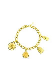 Gold Finish Lapis Lazuli Detachable Cobbled Legacy Link Bracelet