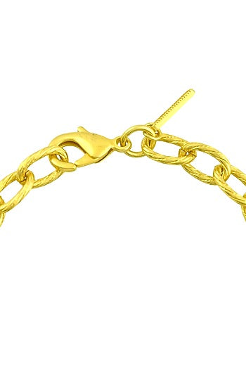 Gold Finish Lapis Lazuli Detachable Cobbled Legacy Link Bracelet
