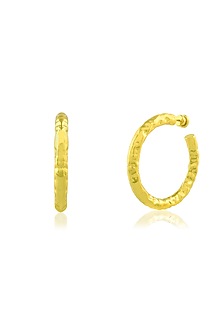 Matte Gold Finish Bouldered Hoop Earrings