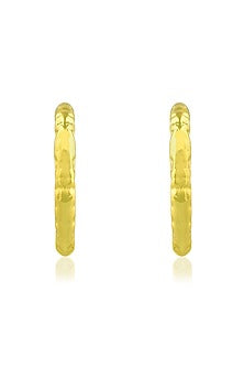 Matte Gold Finish Bouldered Hoop Earrings